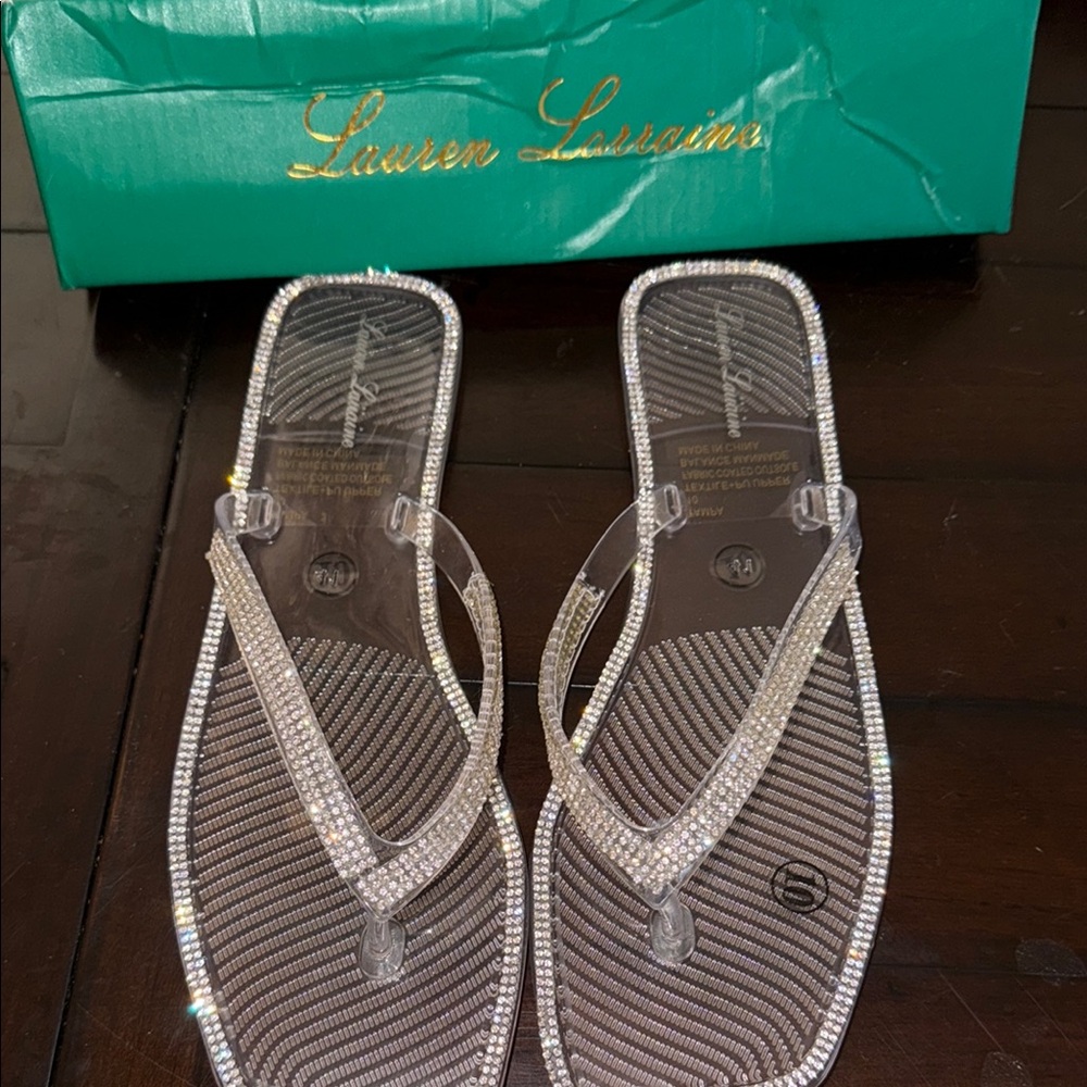 Lauren Lorraine Crystal Embellished Sandals